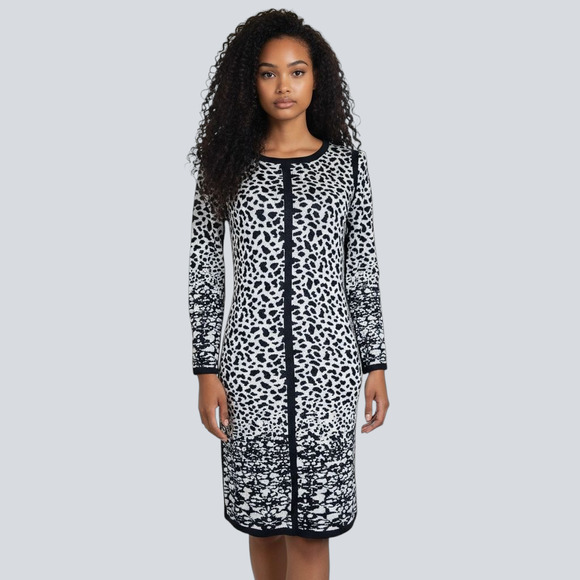 Anthropologie Mya Snow Leopard Jacquard Dress - Picture 1 of 6